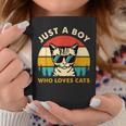 Just A Boy Who Loves Cats Themed Cat Owner Boy Kid Cat Lover Coffee Mug Unique Gifts