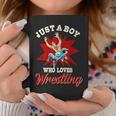 Just A Boy Who Loves Wrestling Boys Wrestle Wrestler Coffee Mug Personalized Gifts