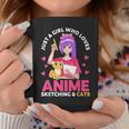 Just A Girl Who Loves Anime Sketching And Cats Kawaii Anime Coffee Mug Unique Gifts