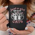 Just A Girl Who Loves Cats Girls Cat Lovers Coffee Mug Funny Gifts