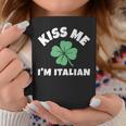 Kiss Me I'm Italian St Patrick's Day Irish Italy Coffee Mug Unique Gifts
