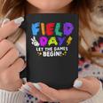Let The Games Begin Orange Yellow Red Blue Field Day Teacher Coffee Mug Funny Gifts