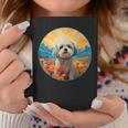 Lhasa Apso Puppy Dog Cute Flower Mountain Sunset Colorful Coffee Mug Unique Gifts