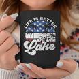 Life Is Better At The Lake 4Th Of July American Flag Summer Coffee Mug Funny Gifts