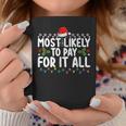 Most Likely To Pay For It All Christmas Holiday Family Coffee Mug Unique Gifts