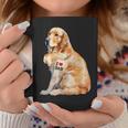 I Love Dad Patriotic Golden Retriever Canine Dog Lover Coffee Mug Unique Gifts