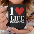I Love Life Insurance Heart Perfect For Agents Coffee Mug Unique Gifts