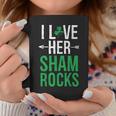 I Love Her Shamrocks Matching St Patrick's Day Couples Coffee Mug Funny Gifts