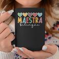 Maestra Bilingue Hearts Maestra De Español Spanish Teacher Coffee Mug Personalized Gifts