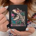 Mamasaurus Rex Mom Dinosaur Leopard Flower T-Rex Mama Saurus Coffee Mug Personalized Gifts