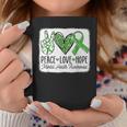 Mental Health Awareness Peace Love Hope Support Green Ribbon Coffee Mug Funny Gifts