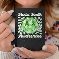 Mental Health Awareness Smile Face Checkered Green Ribbon Coffee Mug Unique Gifts