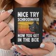 Nice Try Schrodinger Now You Get In The Box Black Cat Coffee Mug Unique Gifts