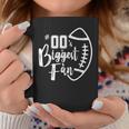 Number 00 Biggest Fan Football Mom Dad Sister Brother Coffee Mug Unique Gifts