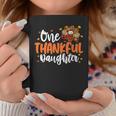 One Thankful Daughter Turkey Leopard Thanksgiving Family Coffee Mug Unique Gifts