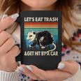 Opossum Retro Raccoon Let's Eat Trash & Get Hit By A Car Coffee Mug Unique Gifts