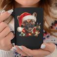 Peace Sign Hand French Bulldog Santa Christmas Dog Pajamas Coffee Mug Funny Gifts