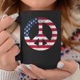 Peace Sign Patriotic Usa Flag Peace & Love Coffee Mug Unique Gifts