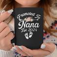 Promoted To Nana Est 2024 Pregnancy Announcement Floral Coffee Mug Unique Gifts