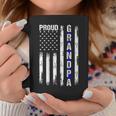 Proud Grandpa American Flag Thin Blue Line Police On Back Coffee Mug Unique Gifts