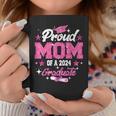 Proud Mom Of A 2024 Graduate Pink Senior Graduation 24 Coffee Mug Unique Gifts