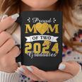 Proud Mom Of Two 2024 Graduates Mother Class Of 2024 Senior Coffee Mug Funny Gifts