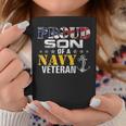 Proud Son Of A Navy Veteran American Flag Military Coffee Mug Unique Gifts