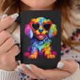 Rainbow Cute Dog Wearing Glasses Heart Puppy Love Dog Coffee Mug Unique Gifts