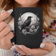 Raven Full Moon Gothic Witchy Crow Roses Mystical Coffee Mug Unique Gifts