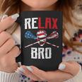 Relax Bro Lacrosse American Flag Lax Lacrosse Player Coffee Mug Unique Gifts