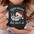 Retro Dead Inside But Jolly Af Skeleton Christmas Lights Coffee Mug Funny Gifts