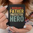 Retro Husband Father Hero Protector Daddy Father's Day Dad Coffee Mug Funny Gifts