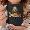 Retro I'm Telling Dad Religious Christian Jesus Coffee Mug Unique Gifts