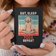 Retro Labrador Dog Eat Sleep Yoga Repeat Vintage Yoga Coffee Mug Unique Gifts