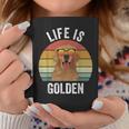 Retro Life Is Golden Golden Retriever Regalos Dog Taza de café Regalos divertidos