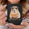 Retro Rodent Capybara Dont Worry Be Capy Coffee Mug Funny Gifts