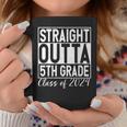 Retro Straight Outta 5Th Grade Graduation Class Of 2024 Grad Coffee Mug Unique Gifts