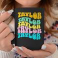 Retro Taylor First Name Girls Name Personalized Groovy Coffee Mug Personalized Gifts