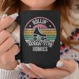 Retro Vintage Rollin With My Homies Roller Skating Coffee Mug Funny Gifts