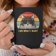Retro I Do What I Want Cat Vintage Cat Lover Coffee Mug Personalized Gifts