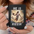 He Is Rizzin Jesus Playing Basketball Jesus Rizzin Coffee Mug Unique Gifts