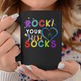 Rock Your Socks Cute 3-21 Trisomy 21 World Down Syndrome Day Coffee Mug Funny Gifts