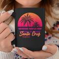 Santa Cruz California Retrointage Sunset Palmeras Años 70 Taza de café Regalos divertidos
