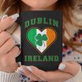 Shamrock Clover In Dublin Ireland Flag In Heart Shaped Coffee Mug Personalized Gifts
