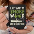 Smoke Weed And Jerk My Rod Fishing Cannabis 420 Stoner Dad Coffee Mug Unique Gifts