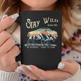 Stay Wild Roam Free Buffalo Mountain Forest Hiking Camping Coffee Mug Unique Gifts