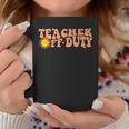 Summer Teacher Off Duty Retro Groovy Last Day Of School Coffee Mug Personalized Gifts