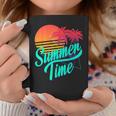 Summer Time Retro 80S Beach Scene With Palm Trees & Sunset Coffee Mug Unique Gifts