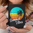 Summer Vibes Retro 80S Beach Scene Palm Tree Sunset Vacation Coffee Mug Unique Gifts