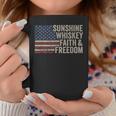 Sunshine Whiskey Faith & Freedom Vintage Usa Flag Summer Coffee Mug Unique Gifts